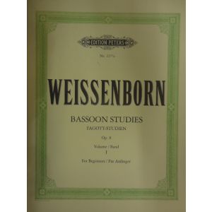 EDITION PETERS - Weissenborn Bassoon Studies Fagott Studie Op8 Vol1